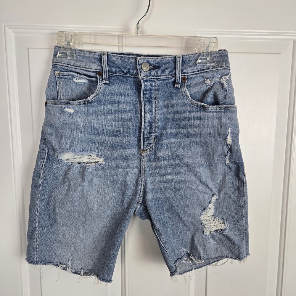 Abercrombie & Fitch Cut off Jean Shorts Womens Size 4 Bermuda Distressed Stretch